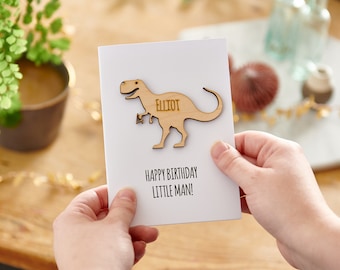 Personalized T Rex Dinosaur Card