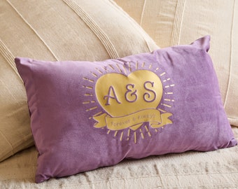 Personalised Couples Initial Heart Cushion