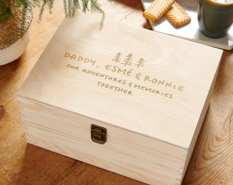 Caja de recuerdo de regalo personalizada del Día del Padre de Aventura
