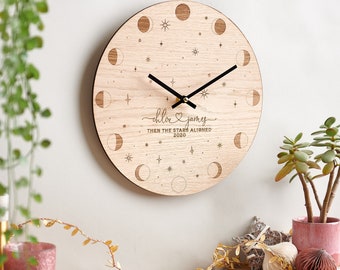 Personalised Stars And Moon Clock