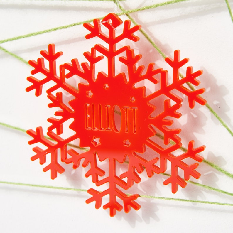Personalized Christmas Snowflake Decorations Etsy UK