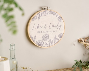 Personalised New Home Linen Hoop