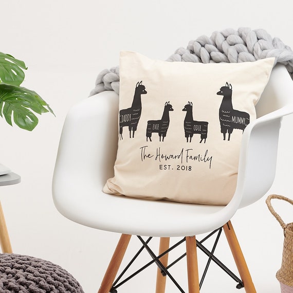 Llama Personalised Family Cushion