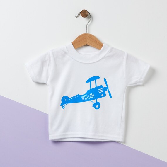Retro Airplane Personalised Kids T Shirt