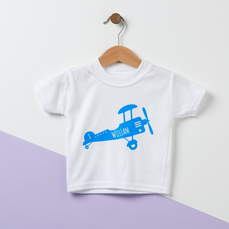 Retro Airplane Personalised Kids T Shirt - Sundays Daughter