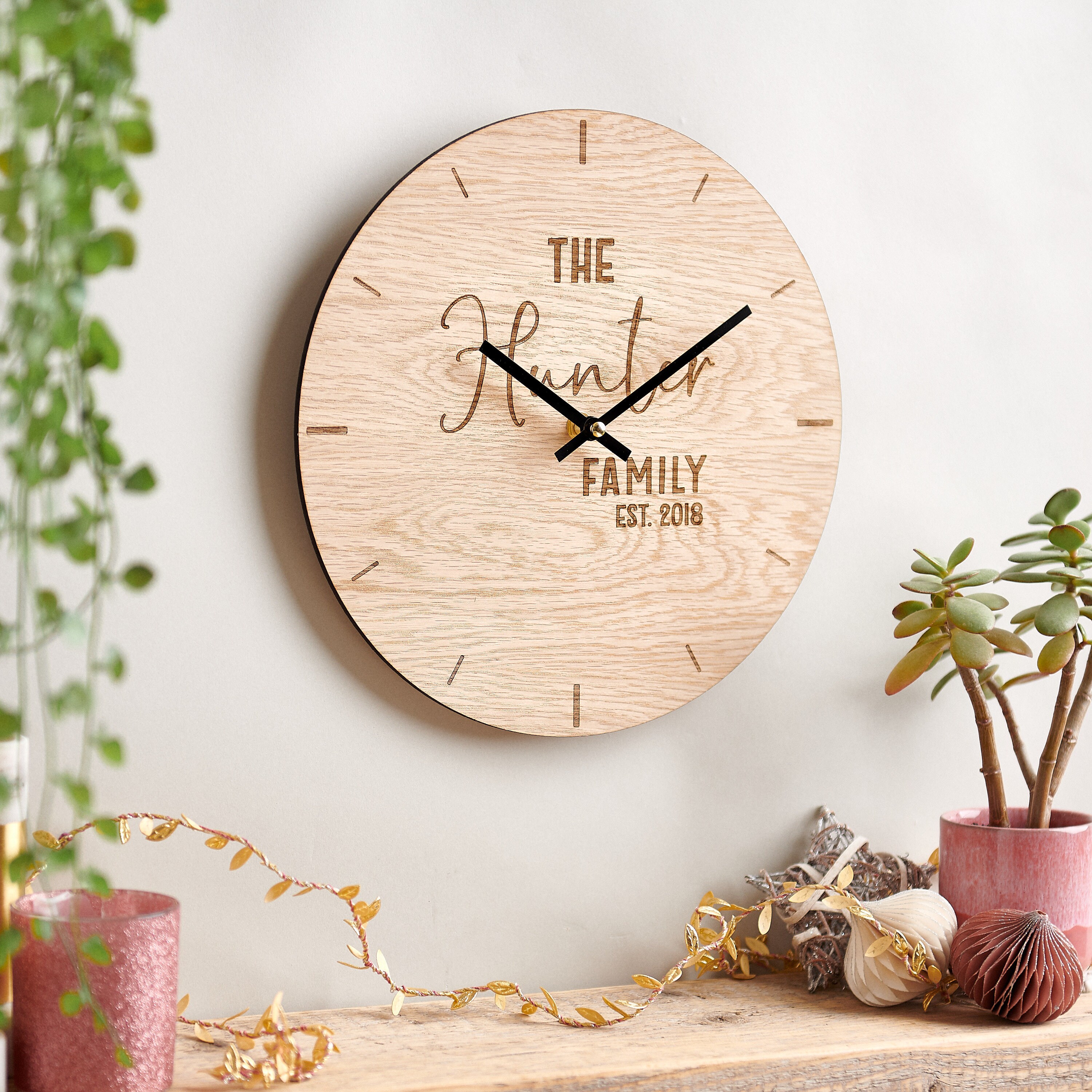 Personalised Wooden Family Clock - Etsy