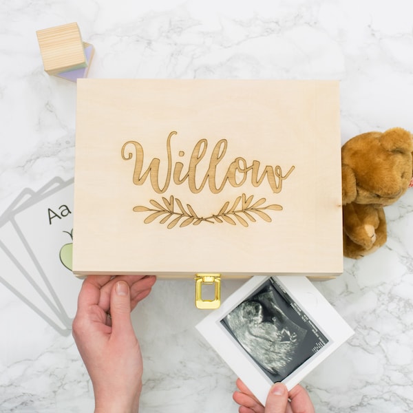 Personalised Laurel Newborn Keepsake Box