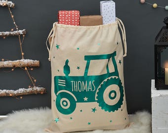 Personalized Tractor Christmas Sack