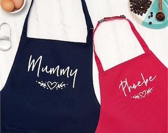 Personalised Mummy & Child Kitchen Apron Set