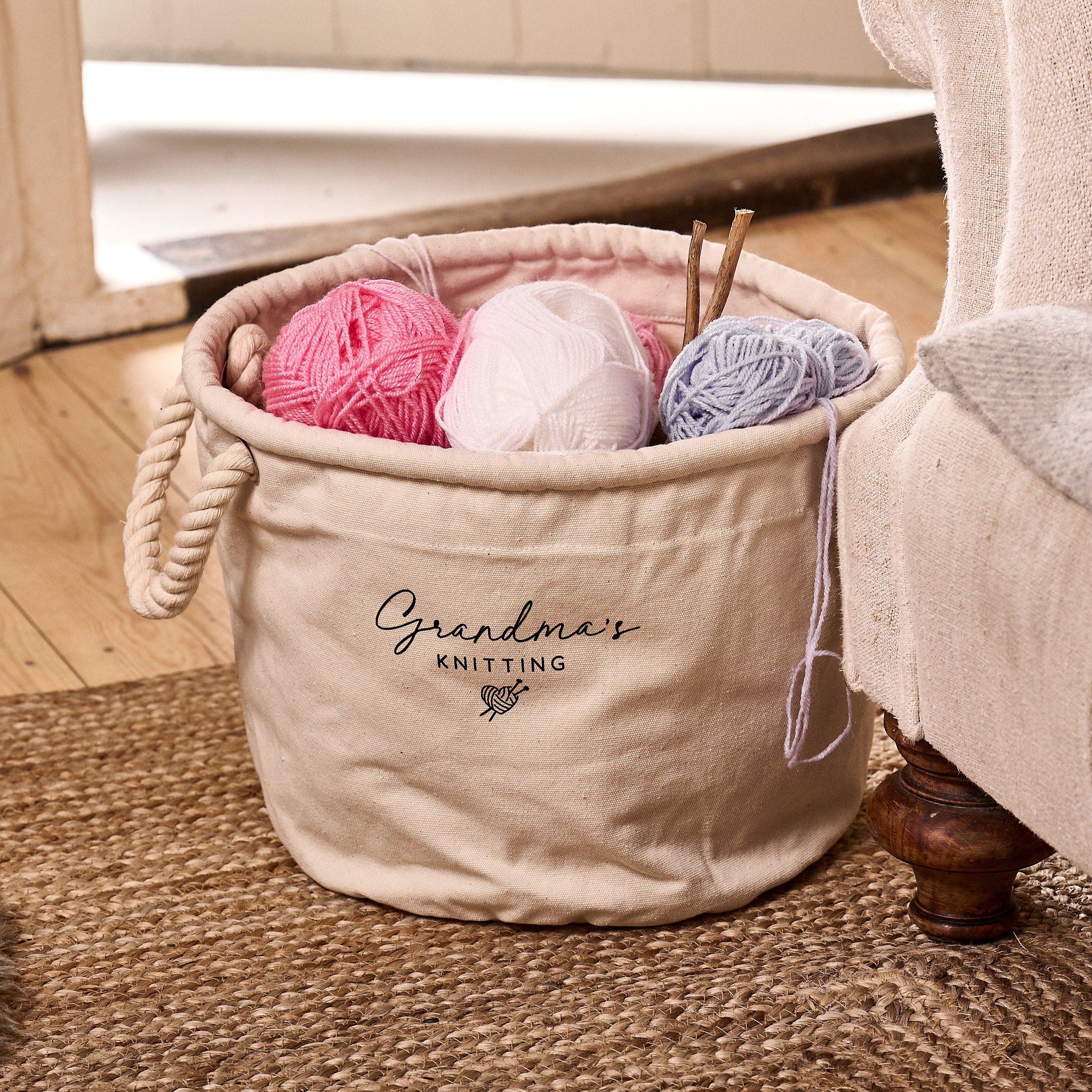 Personalised Knitting Storage Basket 