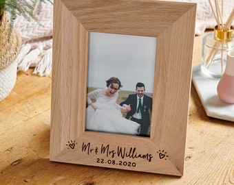 Mr And Mrs Wooden Photo Frame