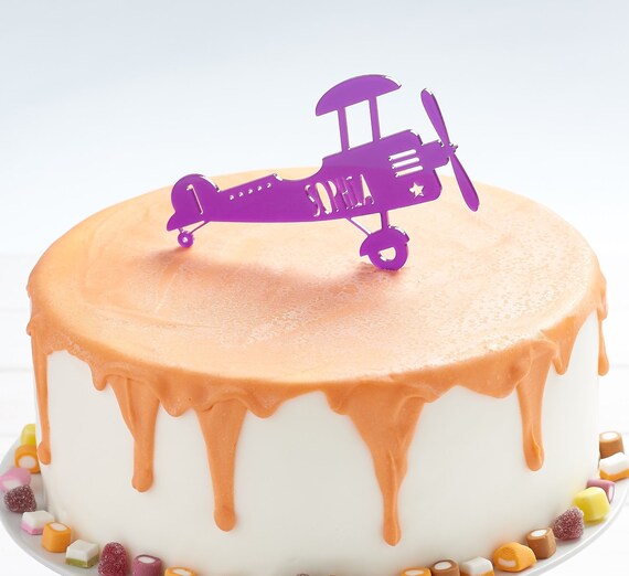 Topper de pastel de avión personalizado - Etsy México