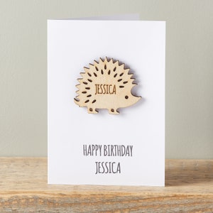 Carte d'anniversaire personnalisée hérisson