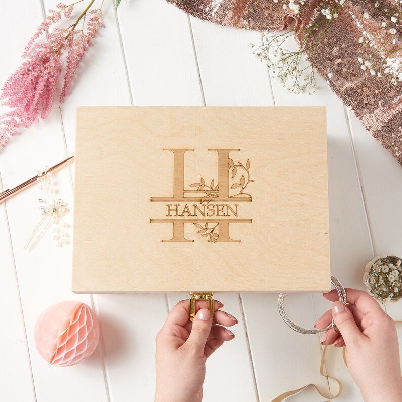 Personalised Floral Initial Keepsake Box Etsy