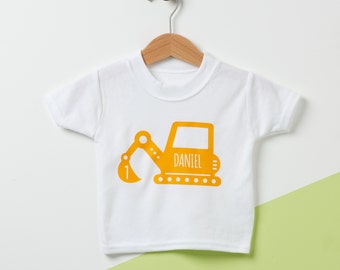 Digger Personalised Kids T Shirt