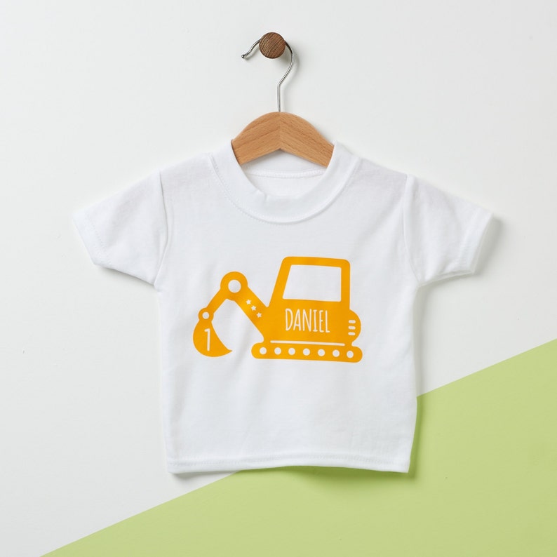 Digger Personalised Kids T Shirt - Sundays Daughter