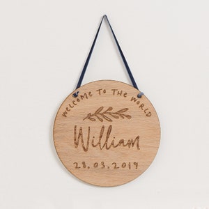 Personalised New Born Wooden Plaque - Sundays Daughter