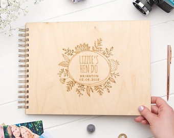 Personalised Hen Do Wooden Memory Book