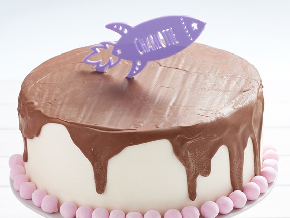 Topper Personnalise De Gateau De Fusee Despace Etsy