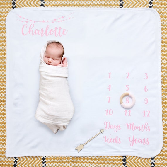 personalised baby month blanket