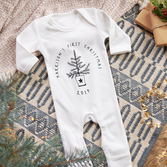 personalised christmas sleepsuit
