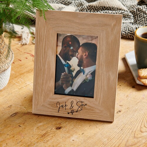 Personalised Wooden Wedding Photo Frame Etsy