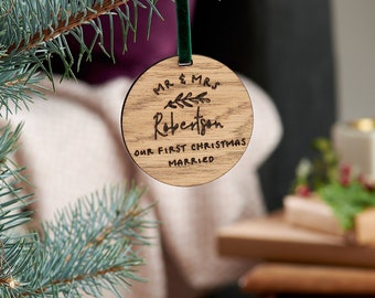 Personalised First Christmas Married Decoration