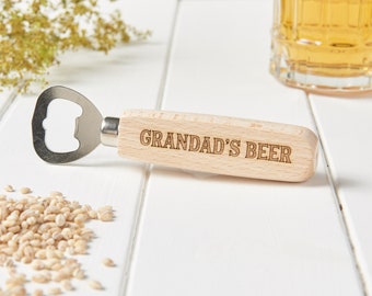 Personalised Grandad Gifts - Wood Beer Bottle Opener Gifts for Daddy, Brother, Uncle - Birthday, Christmas, Birthday Day Gift for Grandad