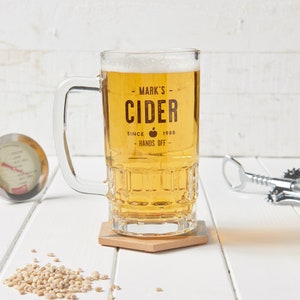 Personalised Glass Beer Tankard