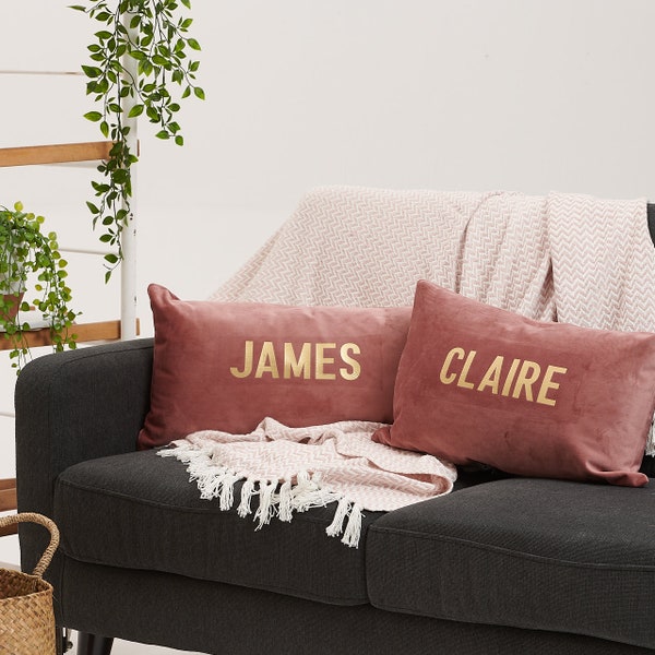 Personalised Couples Velvet Cushion Set