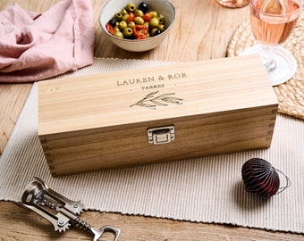 Personalised Newlyweds Wooden Wine Box