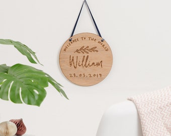 Personalised New Born Wooden Plaque