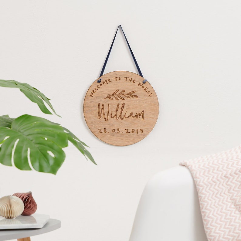 Personalised New Born Wooden Plaque - Sundays Daughter