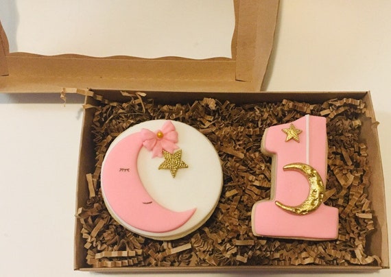 1 Gift Box Twinkle Twinkle Little Stars And Moon Cookies Baby Etsy