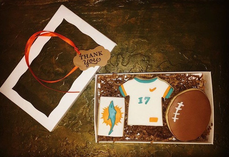 1 Miami Dolphin Fans Cookie Gift Set Etsy