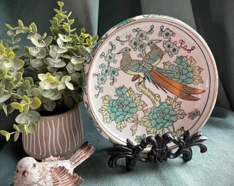 Gold Imari Mid Century Pheasants and Florals Hand Painted
