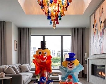 Murano Art Glass Circus Clowns – Mid Century Hand Blown Figurines