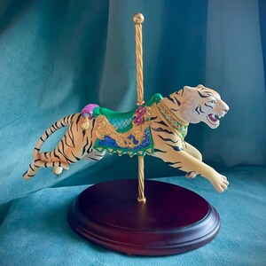 The Franklin Mint Fine Porcelain Carousel Tiger by Lynn Lupetti - Etsy