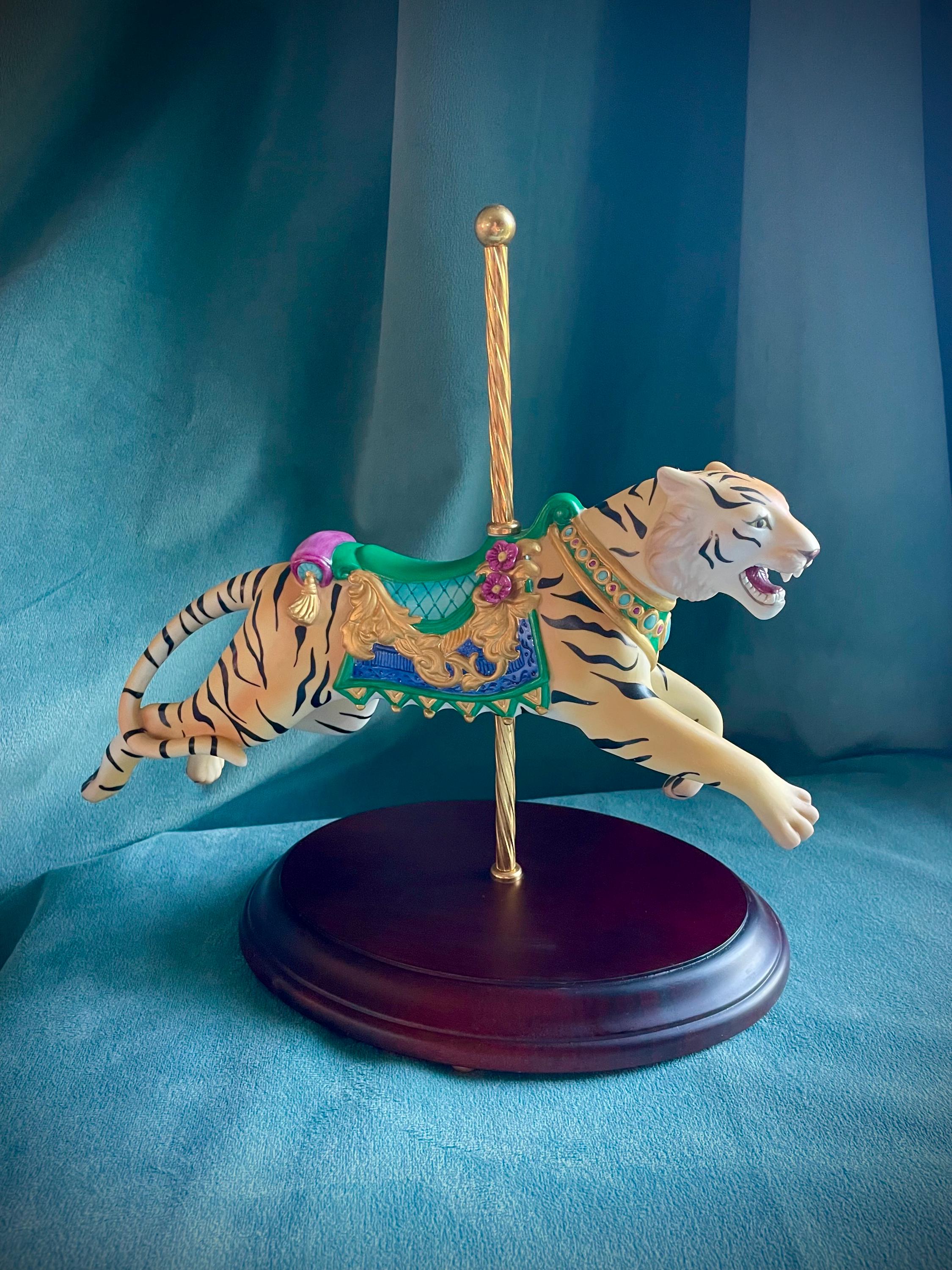 The Franklin Mint Fine Porcelain Carousel Tiger by Lynn Lupetti - Etsy