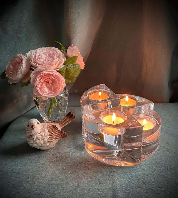 Orrefors Quartet Crystal Modern Contemporary Votive Tealight