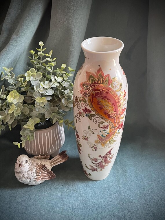 Lenox Burnished Amber Porcelain Paisley Vase - Etsy