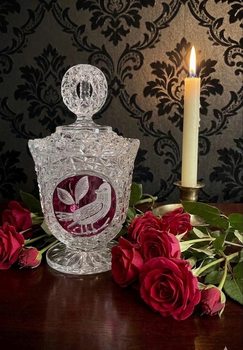 Hofbauer German Red Bird Crystal - Etsy
