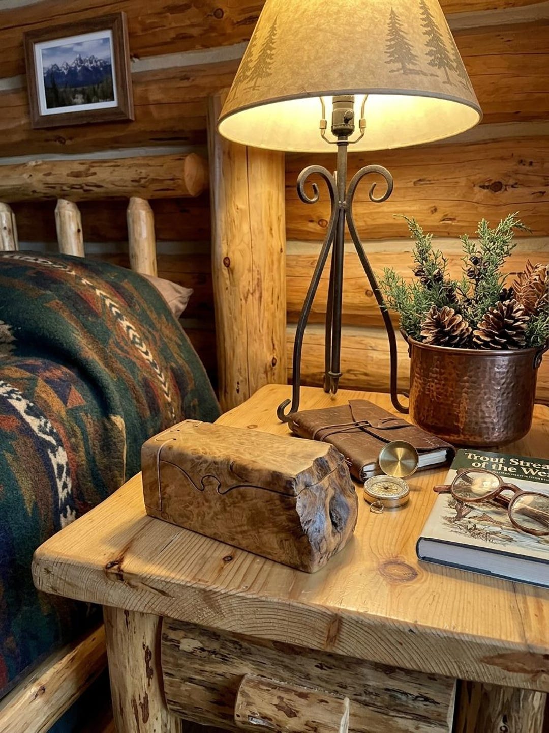 Vintage Richard Rothbard Burl Wood Puzzle Box: Live Edge Jewelry