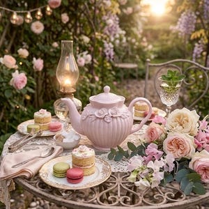Grace Teaware Porcelain Creamy White Applied Rose Petite Teapot