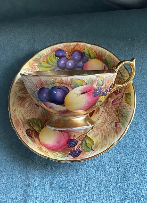 Vintage Aynsley Orchard Gold Bone China Gold Gilt Teacup and