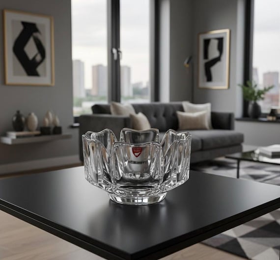 Orrefors Sweden Crystal Corona Bowl by Lars Hellsten 6 Inch - Etsy