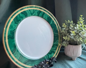 Christian Dior Gaudron Malachite Green and 22K Gold Bone China