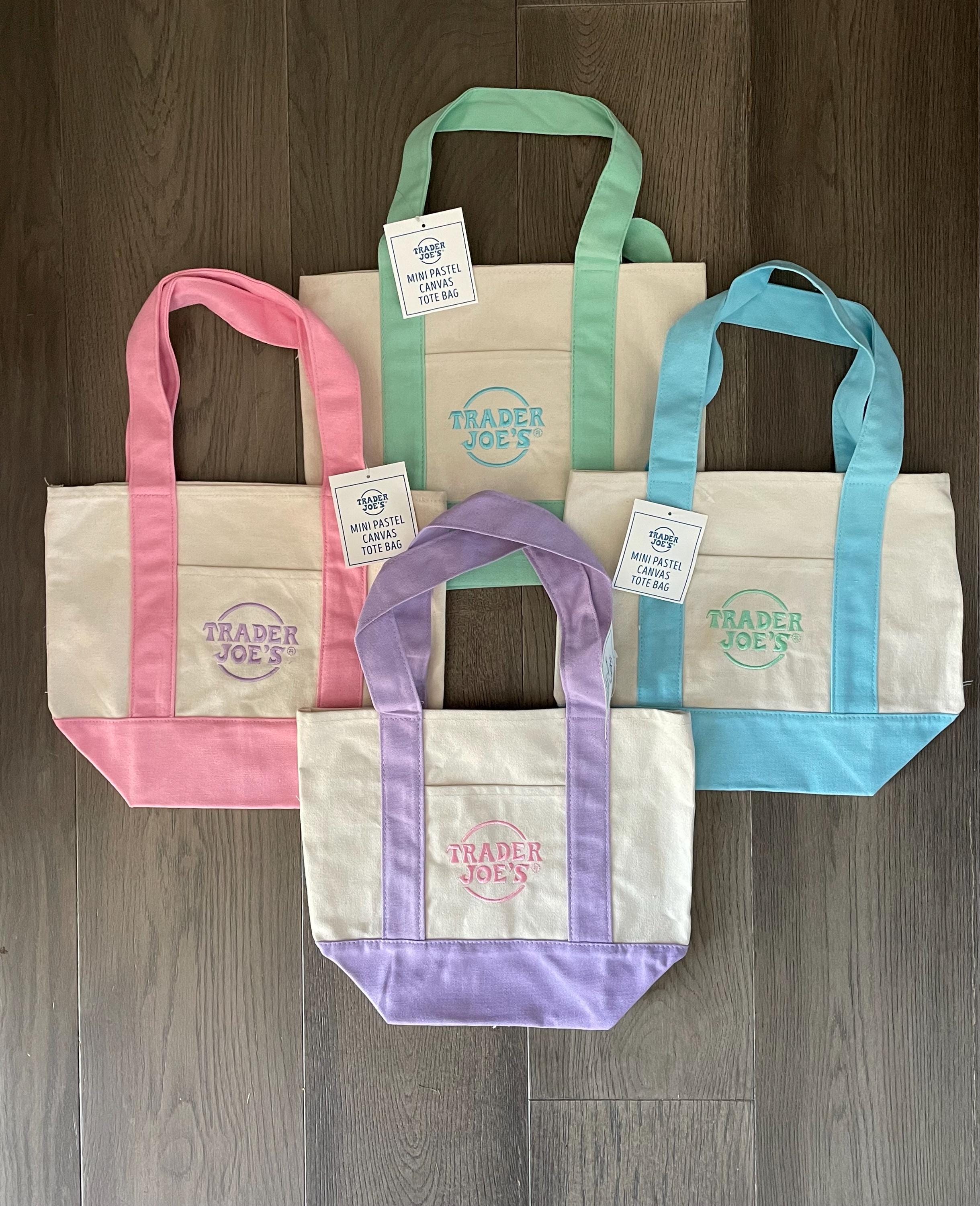 Trader Joe's Canvas Pastel Color Mini Tote Bags Set of 4 - Etsy