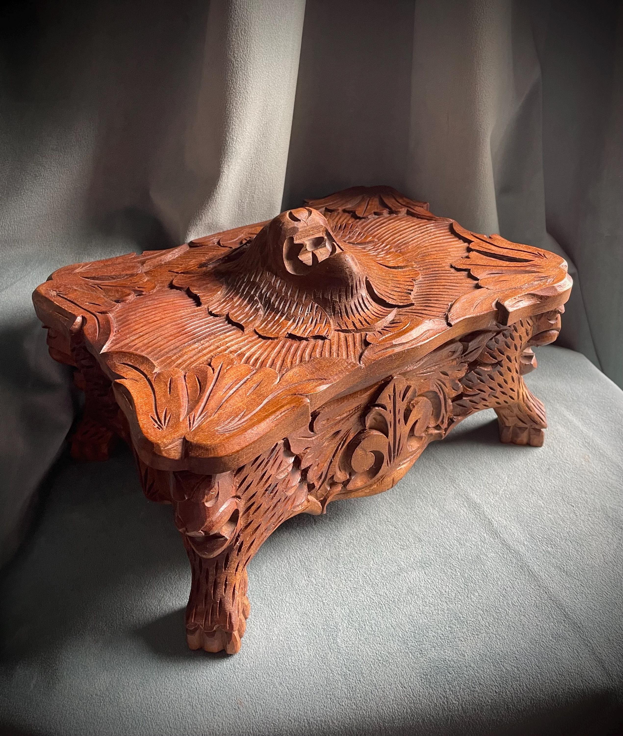 African Wood Carved Box - Etsy