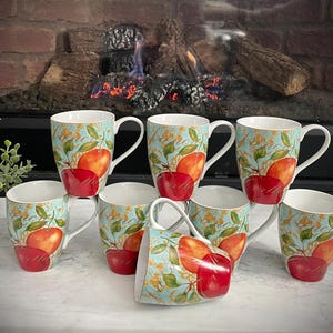 222 Fifth Fruit Renaissance Ceramic Coffee or Tea Mugs Set of 8 - Etsy